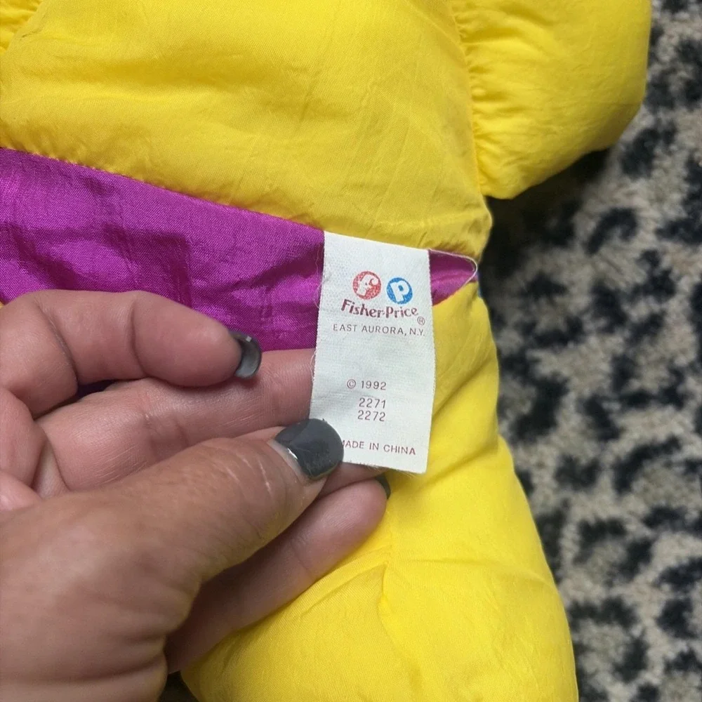 Puffalump‎ 1992 Fisher Price, Rocky Caveman Yellow Plush Grunts squeezed Works!